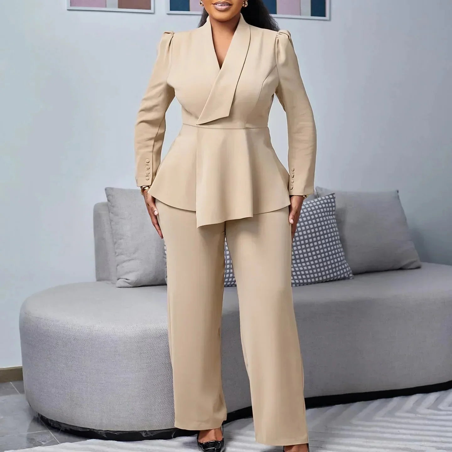 Marielle | Women's Peplum Blazer Suit Set