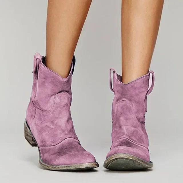 Camellia Cowboy Boots for Women | Western Style Ankle Boots