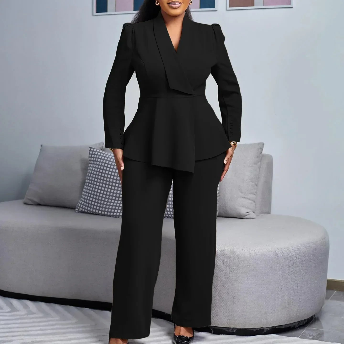 Marielle | Women's Peplum Blazer Suit Set