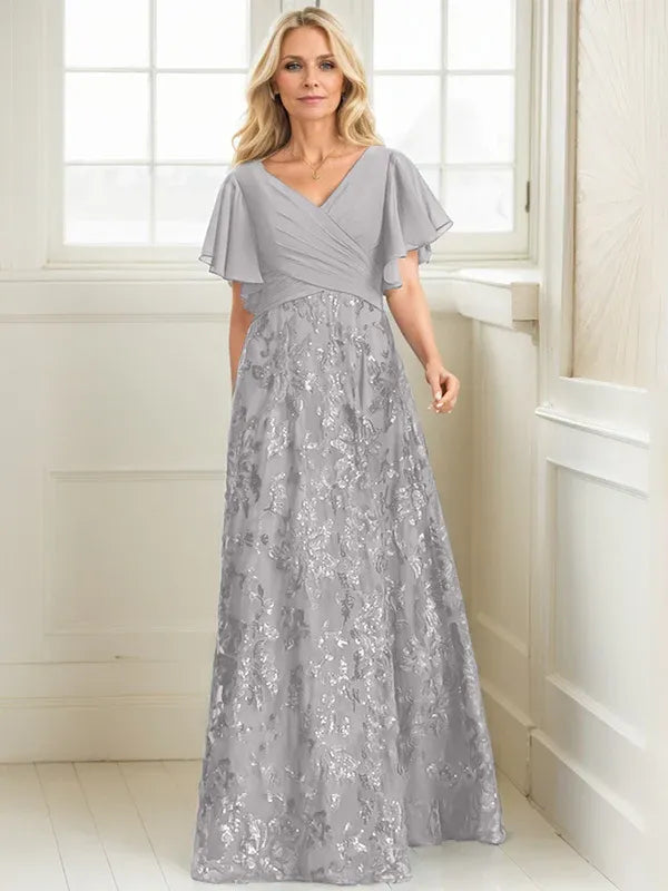 Rosalind | Women's Sequin Lace A-Line Evening Gown