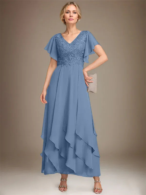 Adeline | Women's Lace Bodice A-Line Wedding Guest Dress