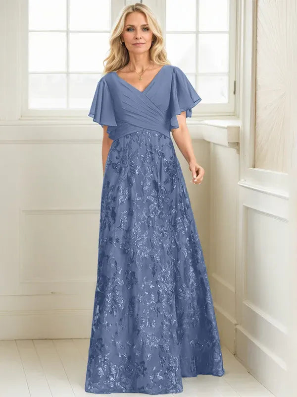 Rosalind | Women's Sequin Lace A-Line Evening Gown
