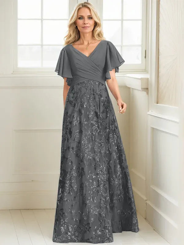 Rosalind | Women's Sequin Lace A-Line Evening Gown
