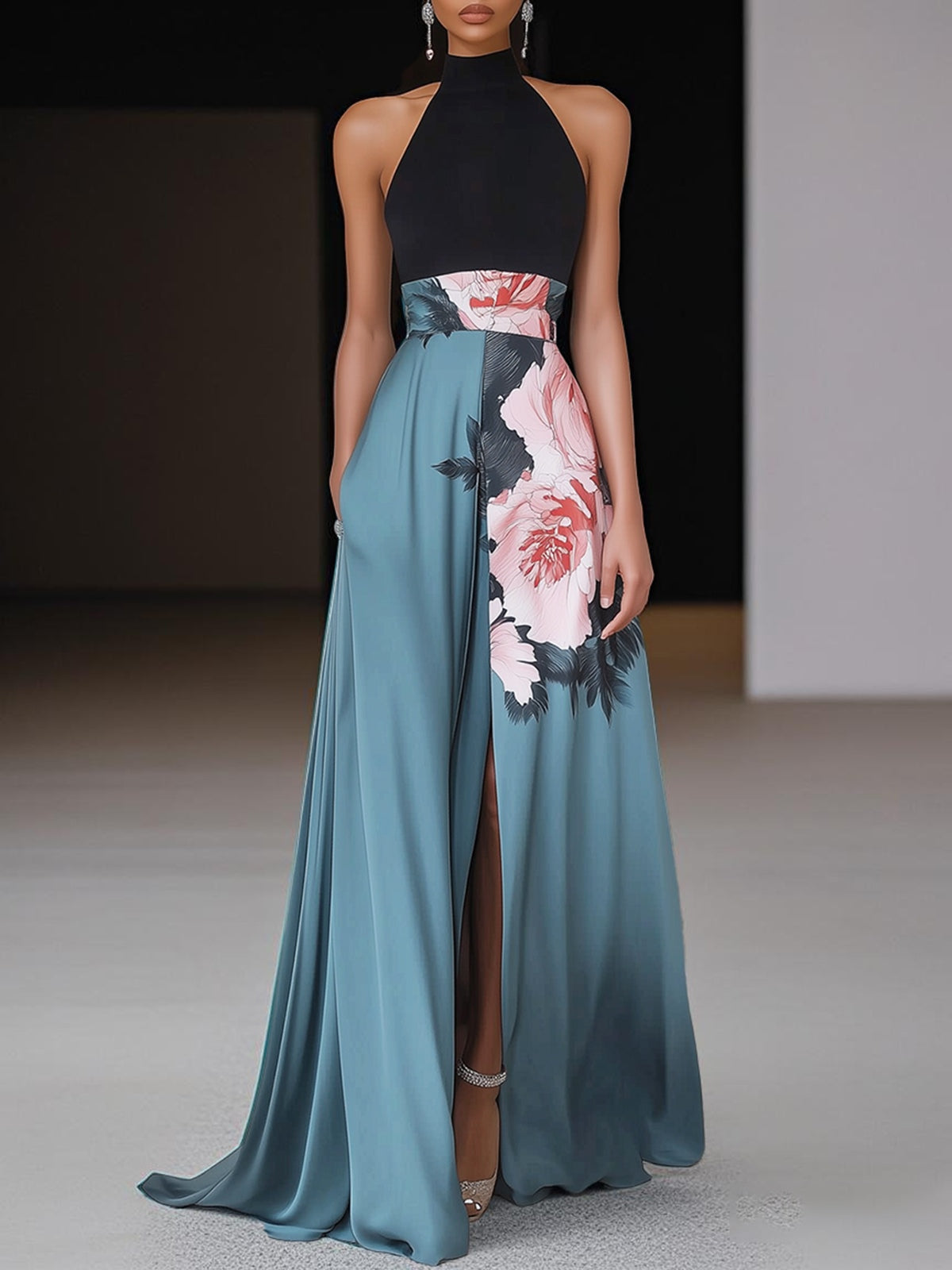 Janelle | Women's Slit A-Line Maxi Dress