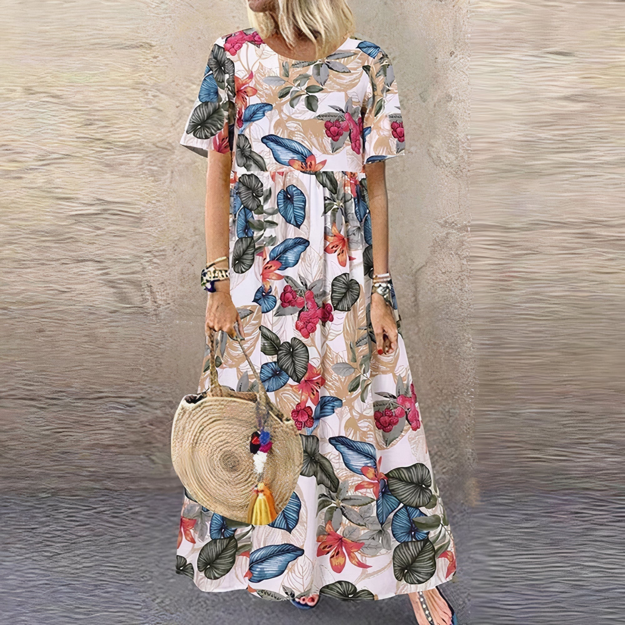 Juniper | Women's Floral Lace Flowy Draped Maxi Dress