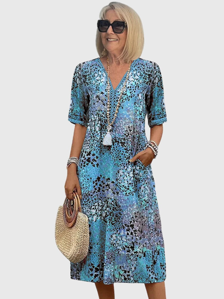 Calista | Women's Floral V-Neck Midi Dress