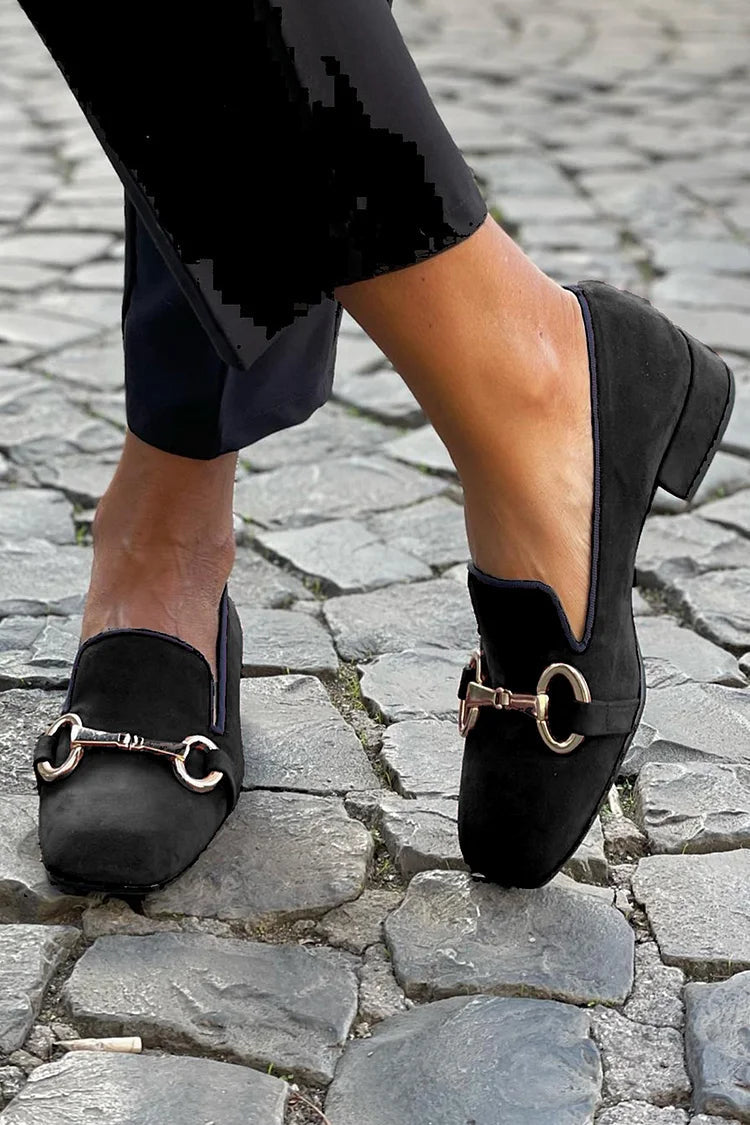 Arden | Women's Black Horsebit Loafer Flat Shoe