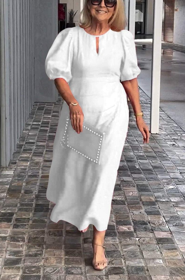 Whitney | Women's Puff Sleeve Midi Dress