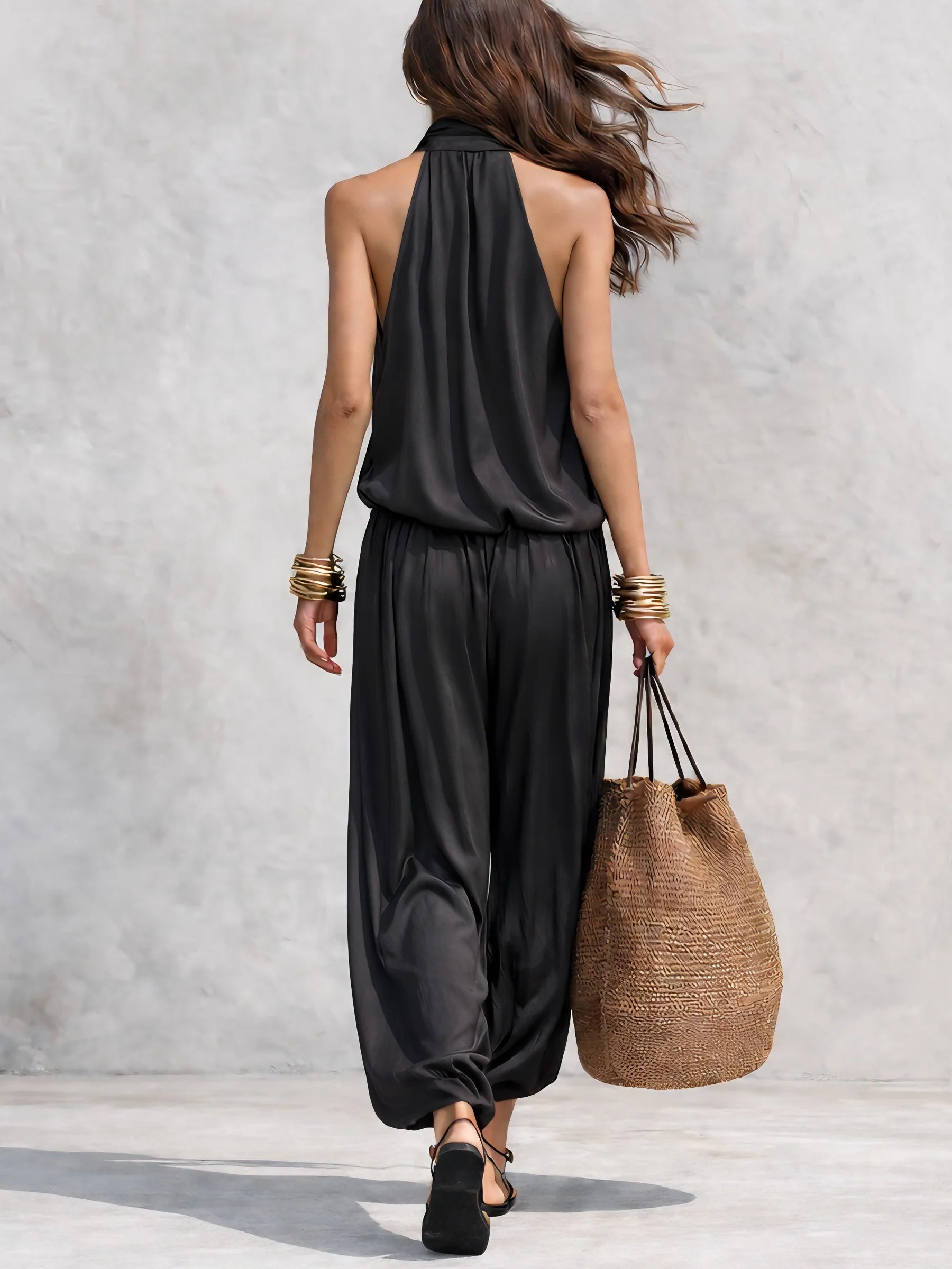 Bianca | Women's Cowl Neck Halter Two Piece Set
