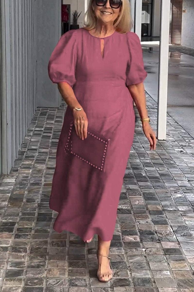 Whitney | Women's Puff Sleeve Midi Dress