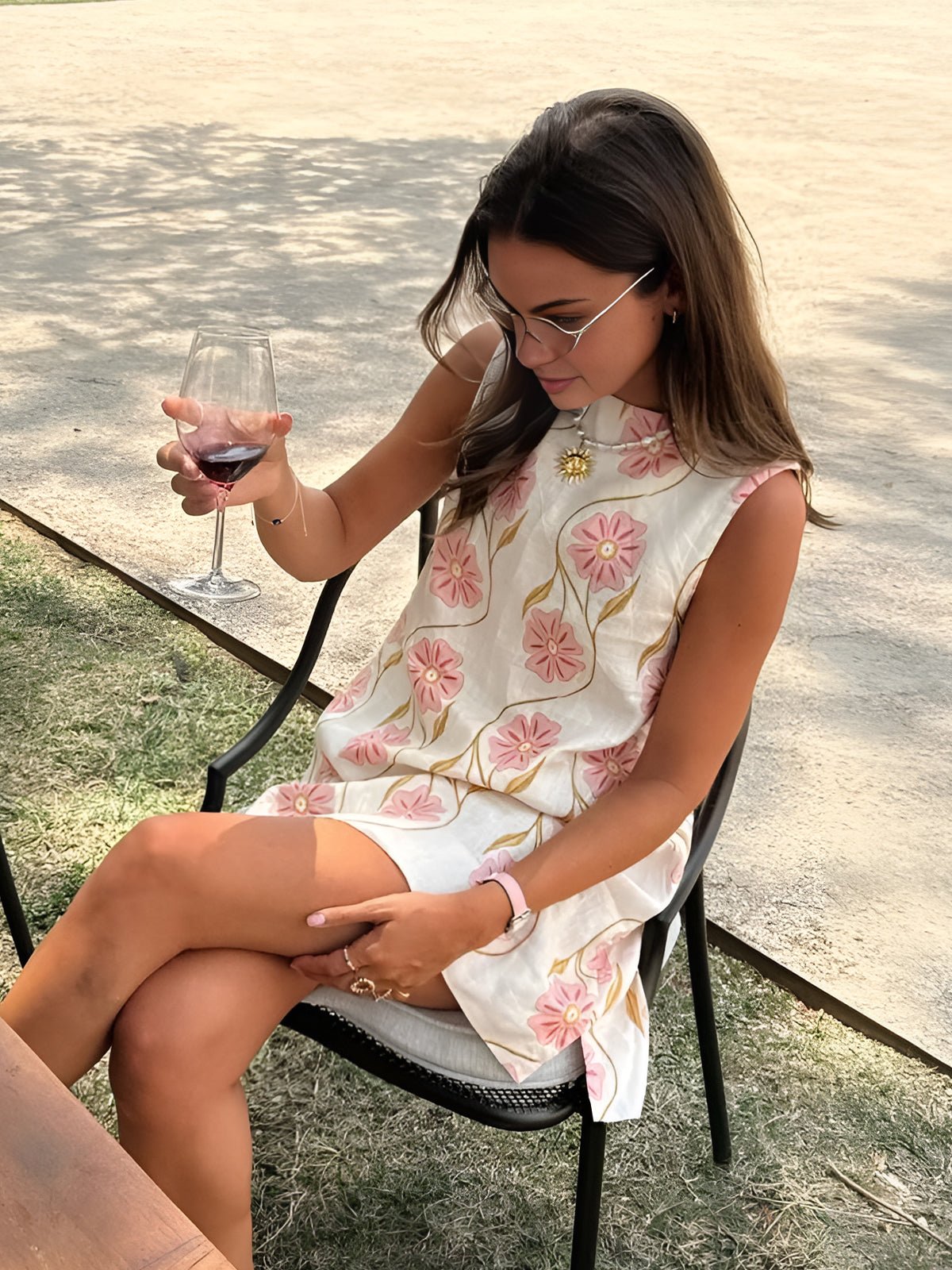 Delara | Women's Mock Neck Sleeveless Floral Mini Dress