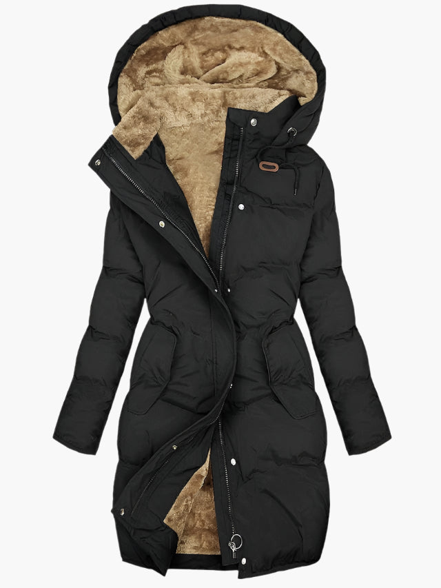 Chloe | Women's Quilted Hooded Trench Coat