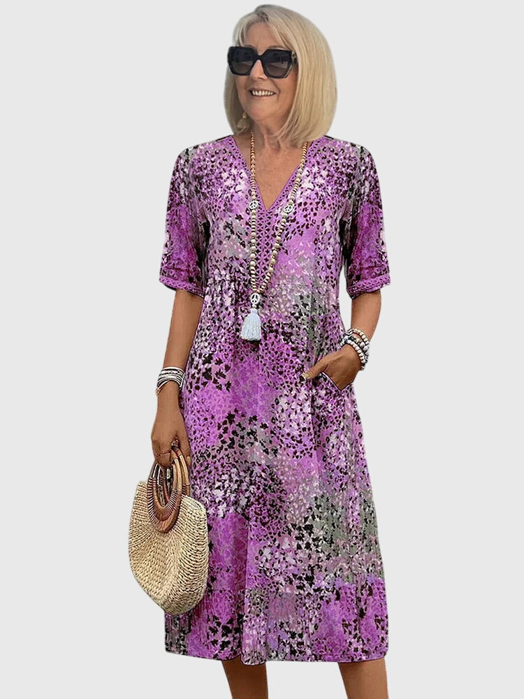 Calista | Women's Floral V-Neck Midi Dress