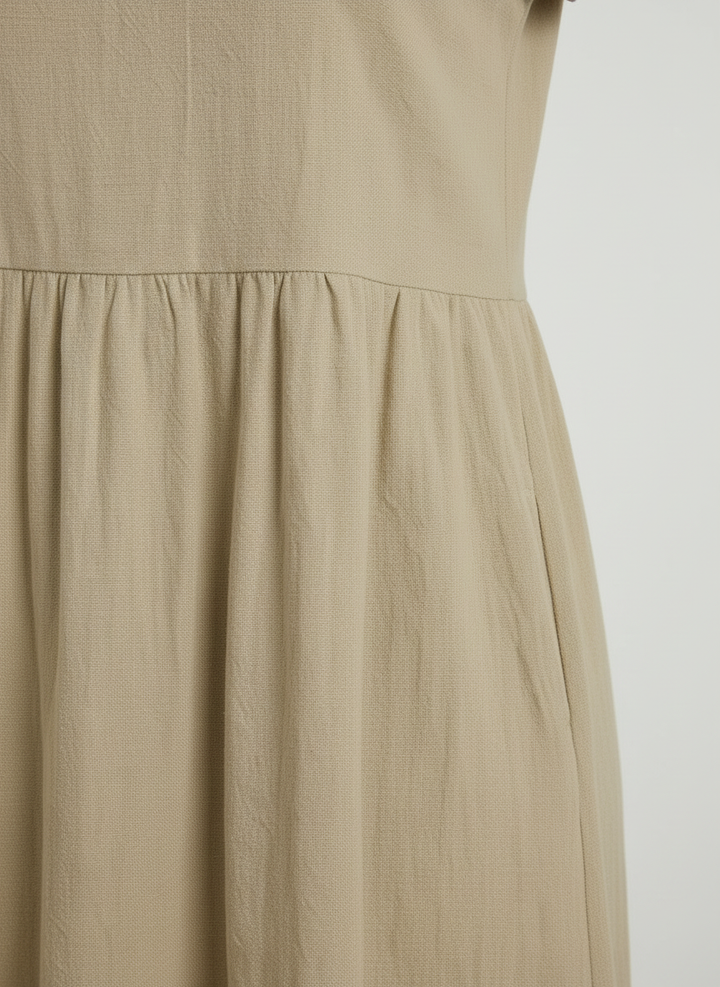 Mirabel | Cap Sleeve Cotton Midi Dress with Pockets