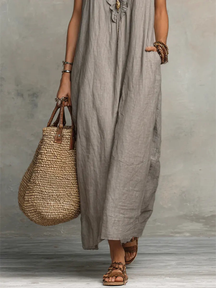 Francine | Women's Ruffle Sleeveless Maxi Dress