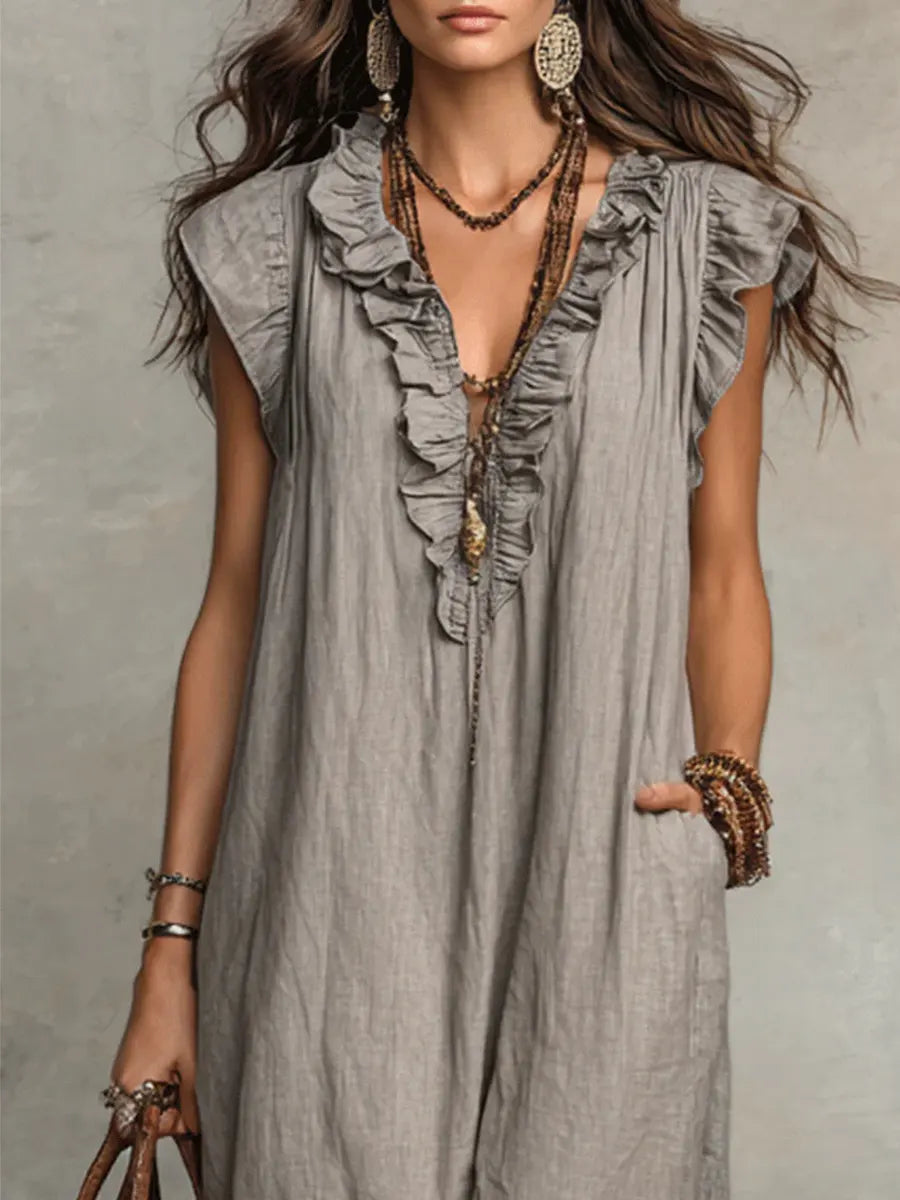 Francine | Women's Ruffle Sleeveless Maxi Dress