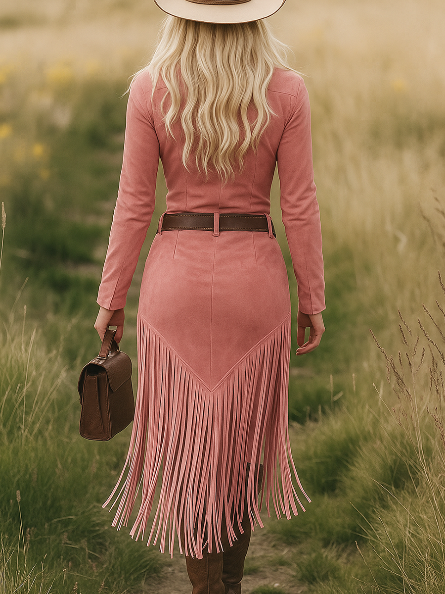 Dallas | Women's Western Lapel Midi Dress