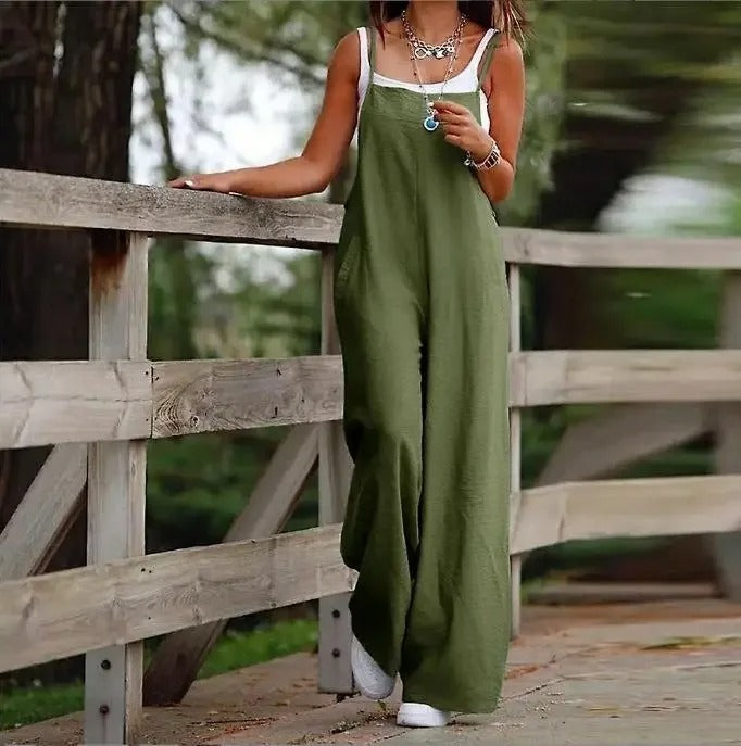 Harlow | Women's Wide Leg Bib Overall Jumpsuit