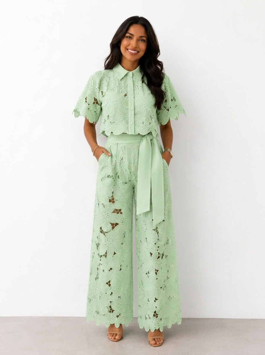 Avalina | Women's Soft-Touch Blouse & Trousers Set
