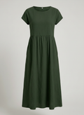 Giselle | Cap Sleeve Cotton Maxi Dress with Pockets