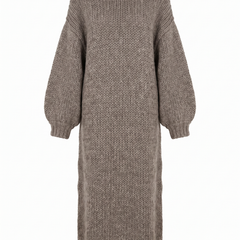 Ramona | Women's Chunky-Knit Balloon-Sleeve Maxi Dress front