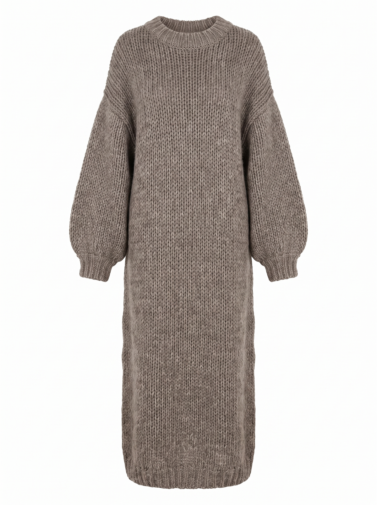 Ramona | Women's Chunky-Knit Balloon-Sleeve Maxi Dress front