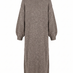 Ramona | Women's Chunky-Knit Balloon-Sleeve Maxi Dress back