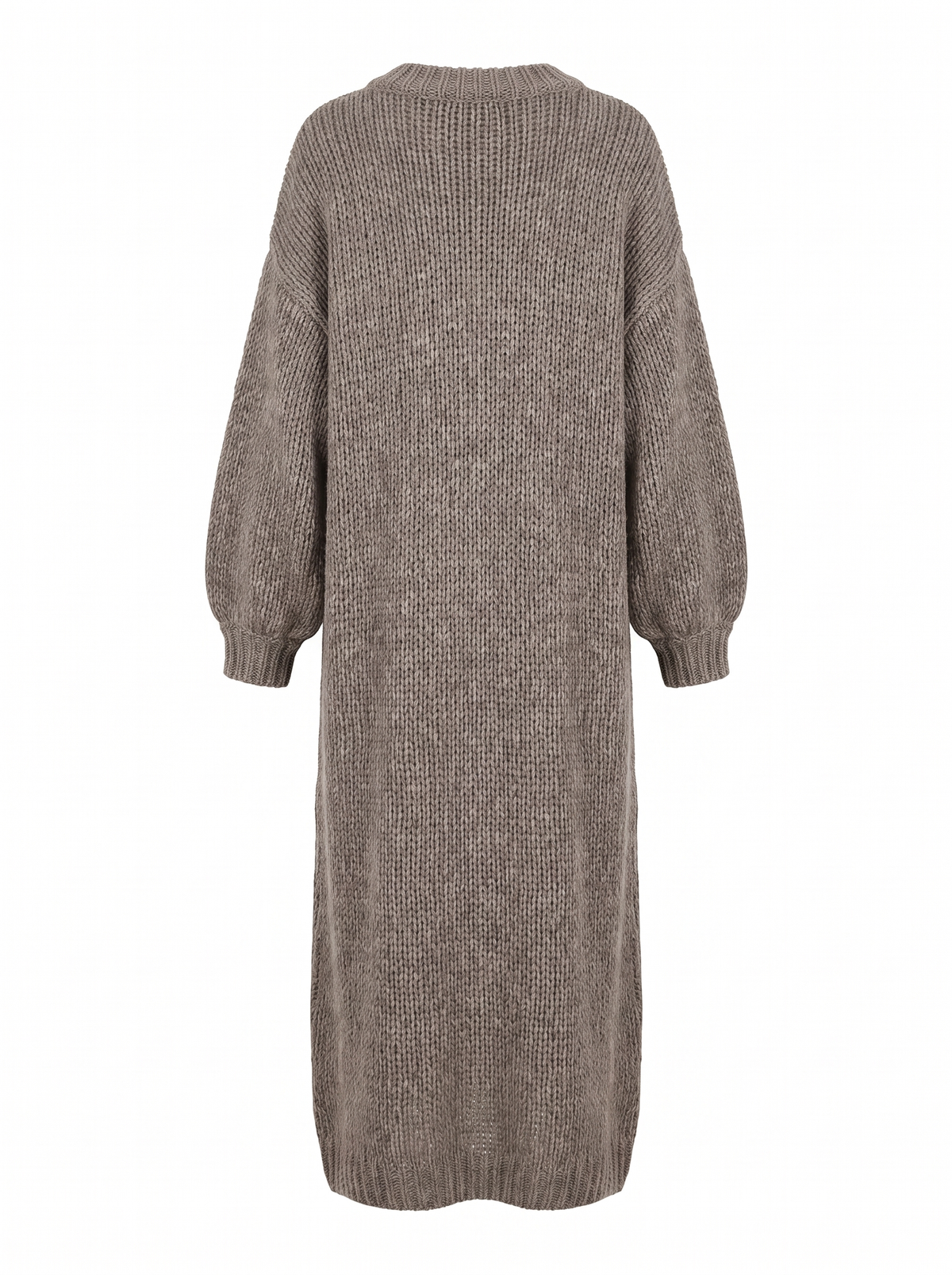 Ramona | Women's Chunky-Knit Balloon-Sleeve Maxi Dress back