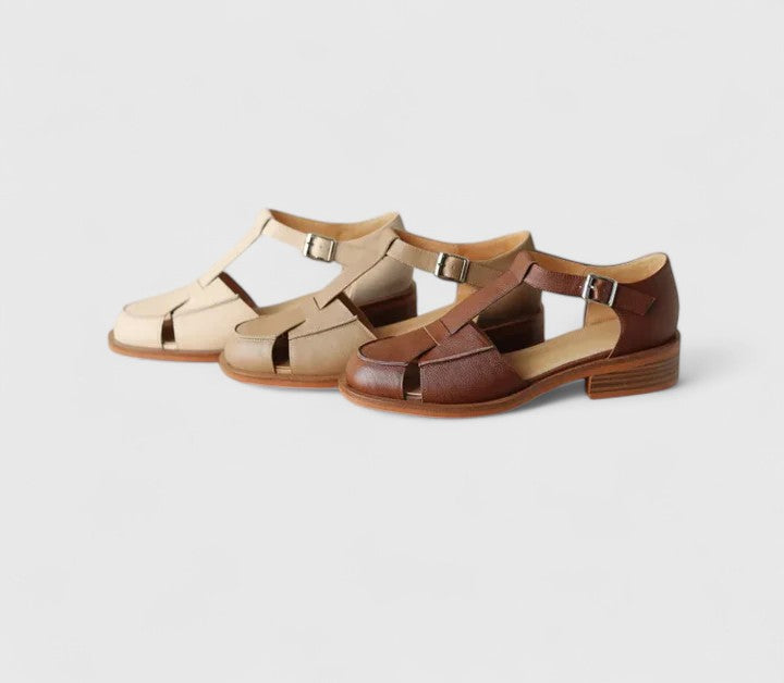 Thalina Mary Jane Sandals for Women | Elegant Closed Toe Heels