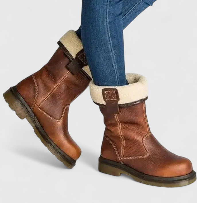 Shareen - Faux Leather Winter Boots