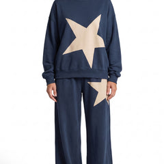 Ivy Women's Star-Print Sweatshirt & Wide-Leg Pants Set