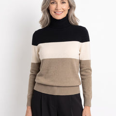 Ruth Women's Colorblock Turtleneck Sweater Dress