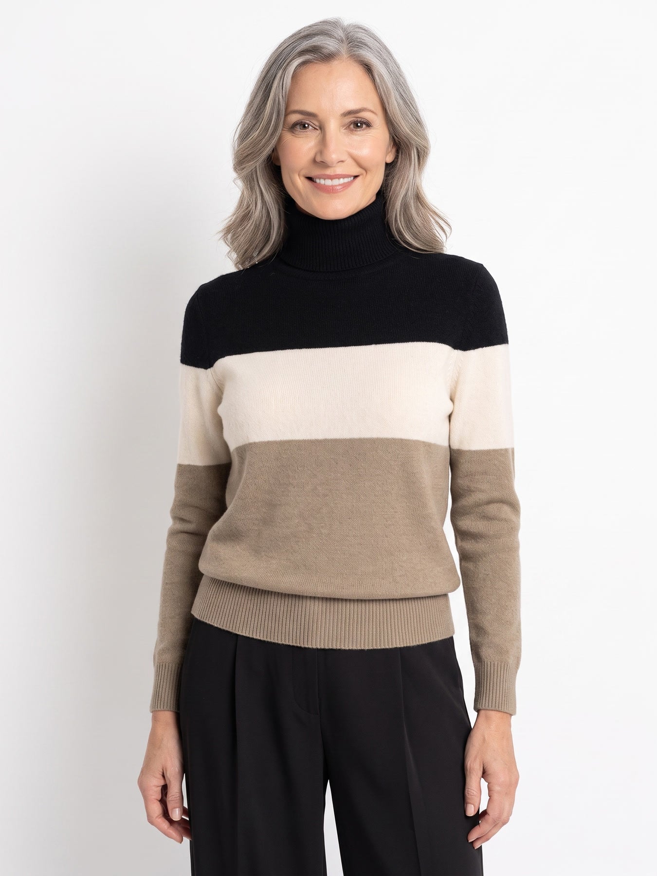Ruth Women's Colorblock Turtleneck Sweater Dress