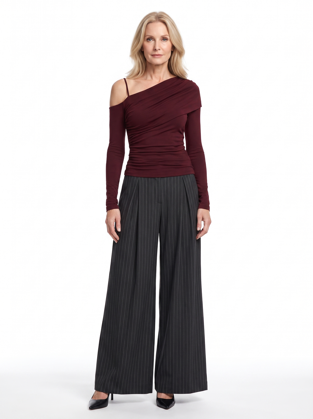 Thelma Women's One-Shoulder Top and Trouser Two-Piece Set
