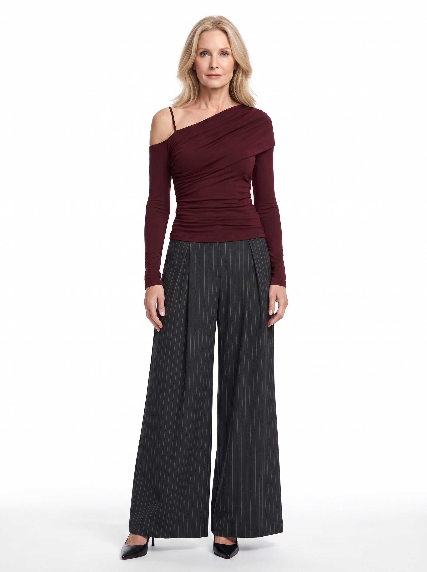 Thelma Women's One-Shoulder Top and Trouser Two-Piece Set