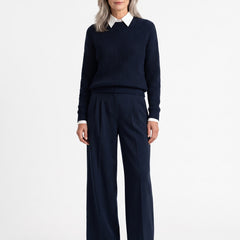 Mercedes Women's Faux-Layered Knit Top & Trouser Set