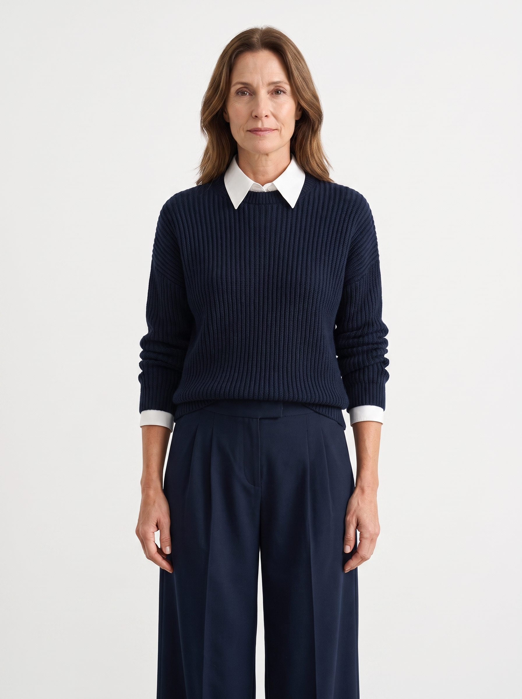 Mercedes Women's Faux-Layered Knit Top & Trouser Set
