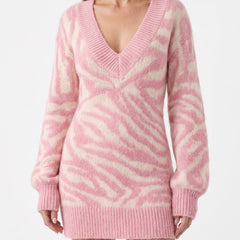 Women's Zebra-Print Knit Mini Skirt