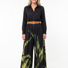 Miriam Women's Tropical Print Button-Front Jumpsuit