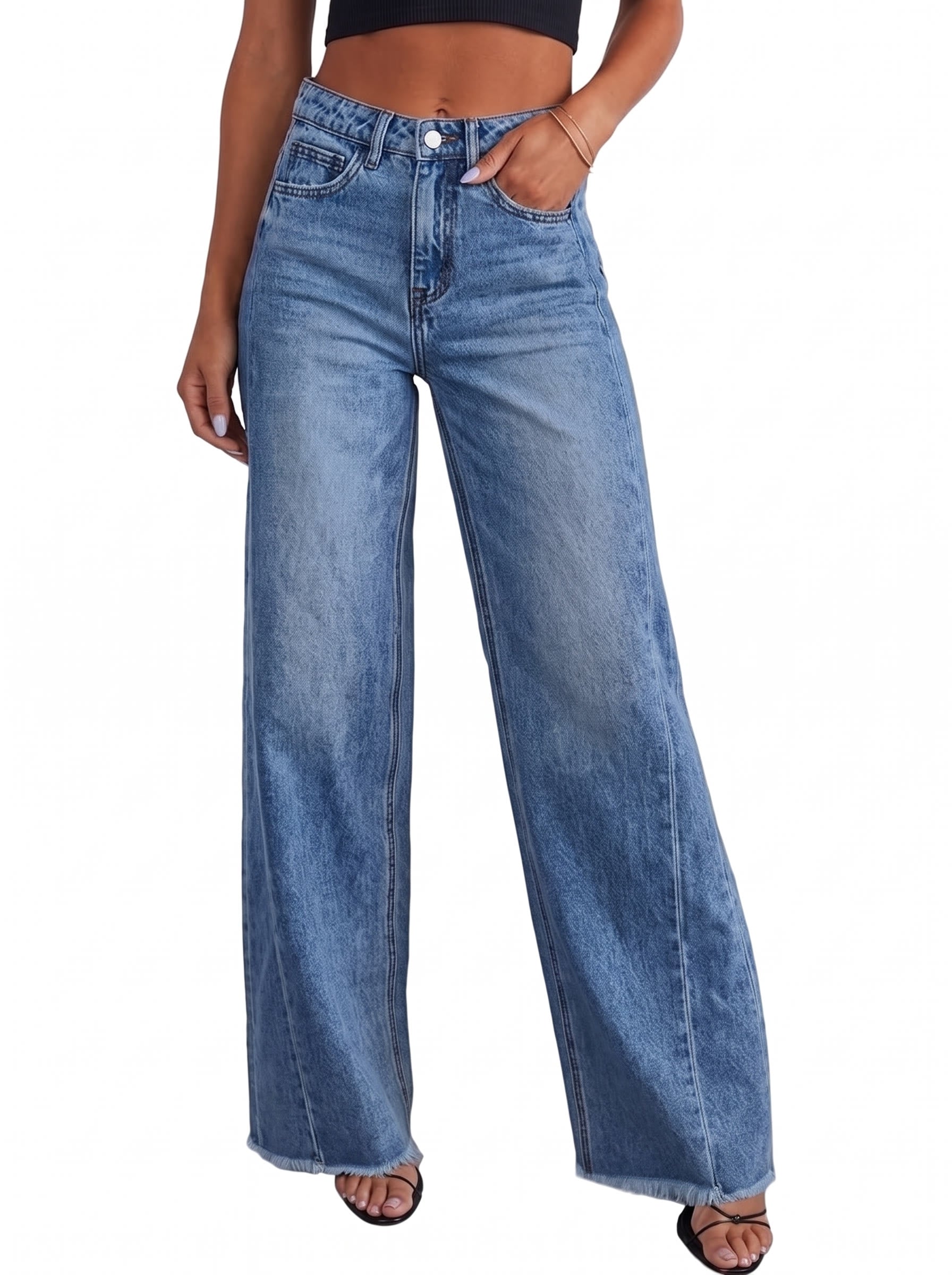 Lydia-Priscilla Women's High-Rise Wide Leg Trousers