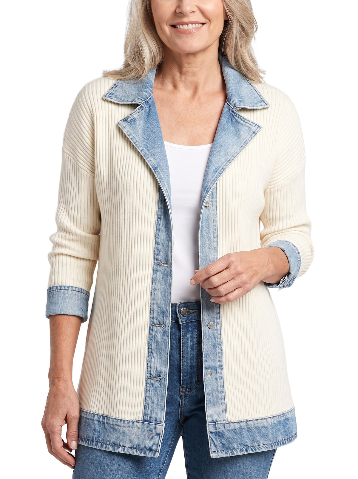 Women's Knit Denim Jacket
