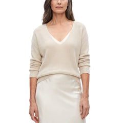 Genevieve-Aurelia Women's V-Neck Sweater Dress