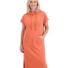 Paloma-Thelma Women's Oversized Hoodie Dress in Orange