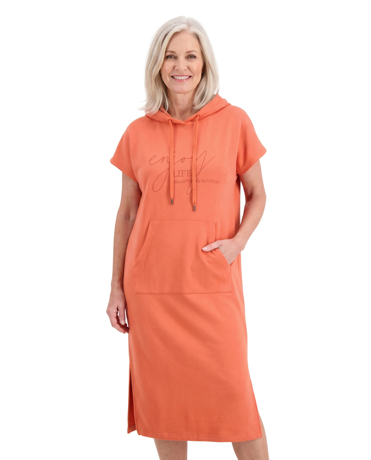Paloma-Thelma Women's Oversized Hoodie Dress in Orange