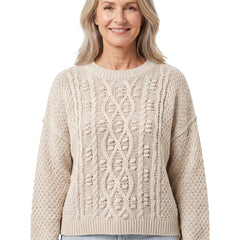 Agnes Women's Textured Cropped Sweater