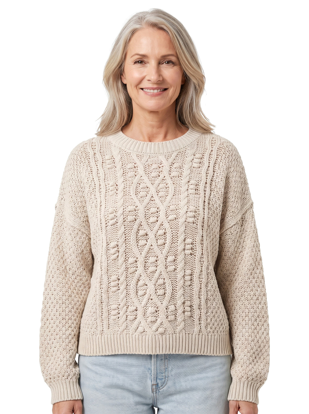 Agnes Women's Textured Cropped Sweater