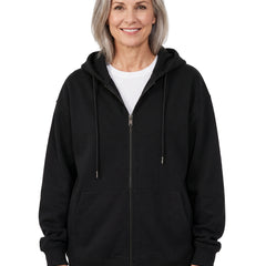 Frida Women's Oversized Zip-Up Hoodie in Black