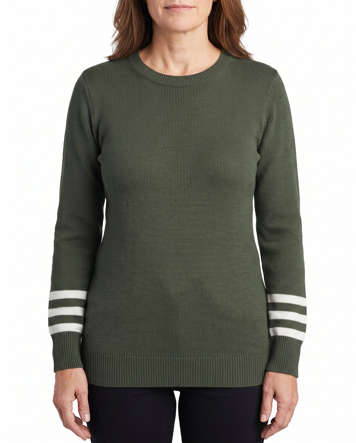 Gloria-Elsa Women's Striped-Cuff Ribbed Knit Sweater