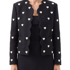 Rhea-Lydia Women's Heart-Embellished Cropped Blazer
