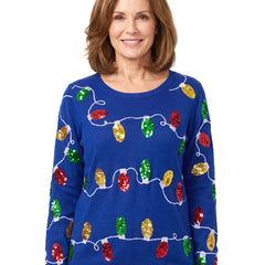 Helena-Lucille Women's Dual-Holiday Crew Neck Sweater